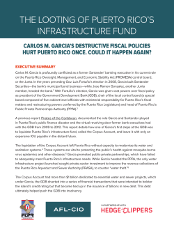 the looting of puerto rico`s infrastructure fund - AFL-CIO