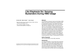 Like Elephants Do: Sensing Bystanders During HMD Usage