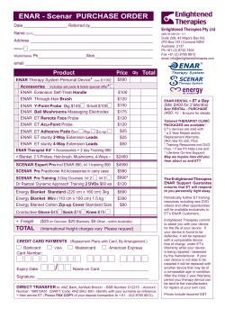 ENAR - Scenar PURCHASE ORDER