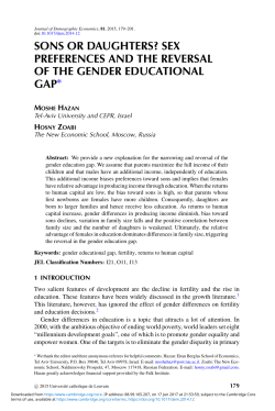 sons or daughters? sex preferences and the reversal of the gender