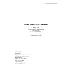 Tactical Monitoring of Landscapes