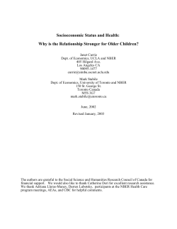 Socioeconomic Status and Health: Why is the Relationship Stronger