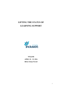 lifting the status of learning support