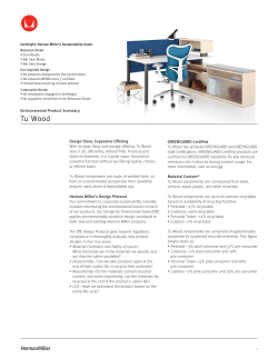 Environmental Product Summary: Tu Wood