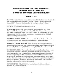 Board of Trustees Meeting Minutes - North Carolina Central University