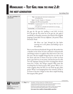 MONOLOGUE &ndash; TEXT GIRL FROM ths phne the next generation