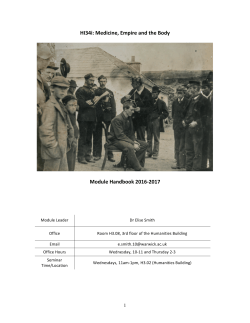 HI34i: Medicine, Empire and the Body Module Handbook 2016-2017