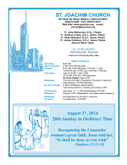 August 17, 2014 - St. Joachim Church