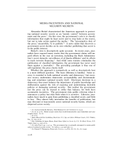 media incentives and national security secrets