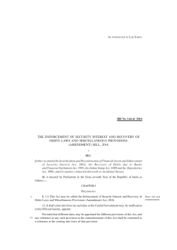 Enforcement of Security Interest and Recovery of Debts Laws