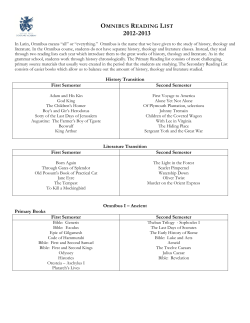 OMNIBUS READING LIST 2012-2013