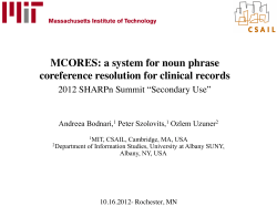 MCORES: a system for noun phrase coreference resolution for