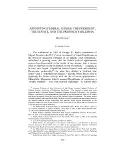 APPOINTING FEDERAL JUDGES: THE PRESIDENT, THE SENATE