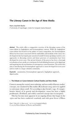 The Literary Canon in the Age of New Media