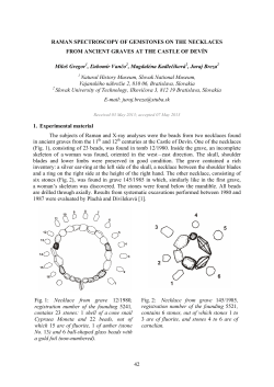 RAMAN SPECTROSCOPY OF GEMSTONES ON THE NECKLACES
