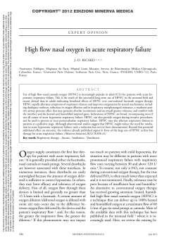 High flow nasal oxygen in acute respiratory failure