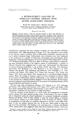a within-subject analysis of stimulus control therapy with severe