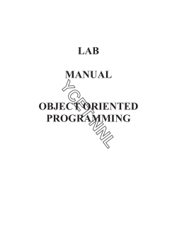 LAB MANUAL OBJECT ORIENTED PROGRAMMING