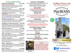 Coffee Price List