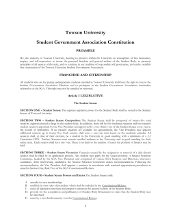 Towson University Student Government Association Constitution