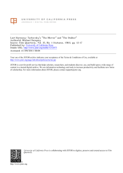 Lost Harmony: Tarkovsky`s "The Mirror" and "The Stalker"