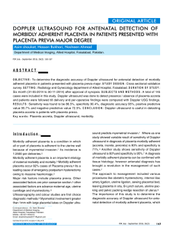 doppler ultrasound for antenatal detection of morbidly adherent