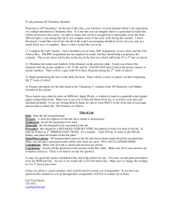Honors/AP Chem Labs - Holland Public Schools