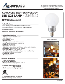 Archipelago LG2560WW Spec Sheet