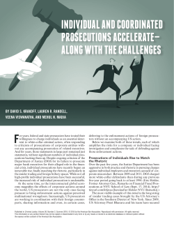 individual and coordinated prosecutions accelerate&mdash; along with the