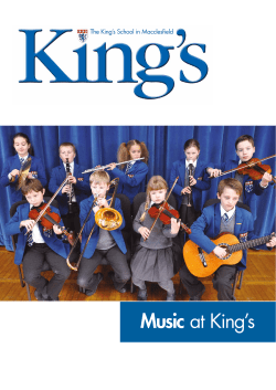 Music at King`s Booklet - Kings School Macclesfield