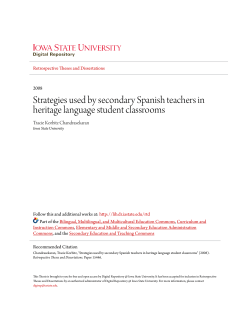 Strategies used by secondary Spanish teachers in heritage