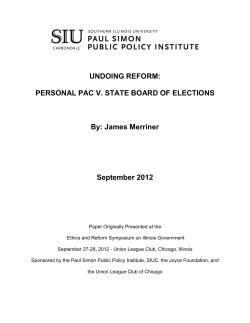 Undoing Reform: Personal PAC v. State Board