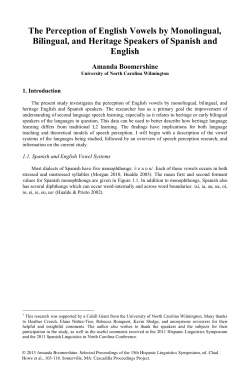 The Perception of English Vowels by Monolingual, Bilingual, and