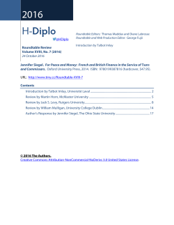 H-Diplo Roundtable, Vol. XVIII - H-Net
