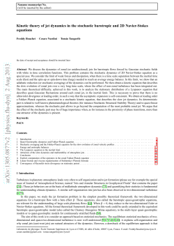 Kinetic theory of jet dynamics in the stochastic