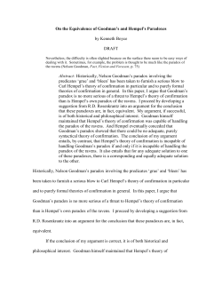 The Raven is Grue: On the Equivalence of Goodman`s and Hempel`s