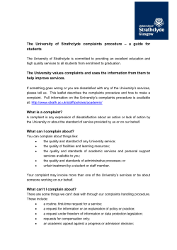 The University Complaints Procedure a guide for students Word