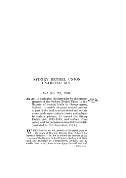 SYDNEY BETHEL UNION ENABLING ACT. Act