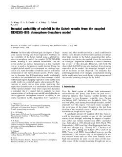 Decadal variability of rainfall in the Sahel: results from the coupled