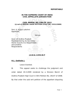 Smt. K. Vijaya Lakshmi Vs. Govt. of Andhra Pradesh Represented by