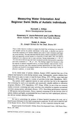 Measuring Water Orientation And Beginner Swim
