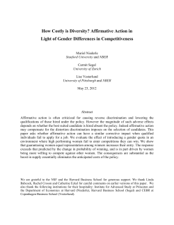 How Costly is Diversity? Affirmative Action in Light of Gender