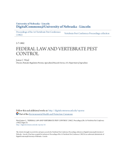federal law and vertebrate pest control