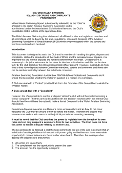 MILFORD HAVEN SWIMMING SQUAD