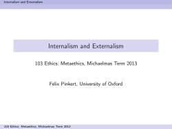 Internalism and Externalism