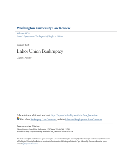 Labor Union Bankruptcy - Washington University Open Scholarship