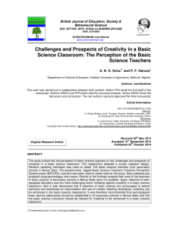 The Perception of the Basic Science Teachers