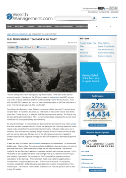 US Stock Market: Too Good to Be True?