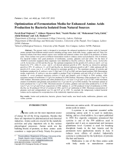 Optimization of Fermentation Media for Enhanced Amino Acids