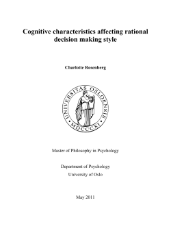 Cognitive characteristics affecting rational decision making style